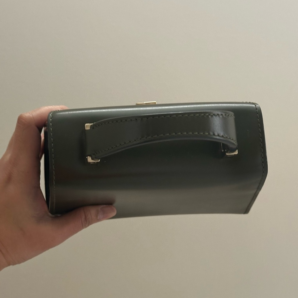 Valextra Dark Green Mini Bag with Gold Accents - Picture 10 of 16